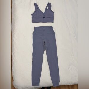 ALO Yoga Lavender Leggings and Bra Set